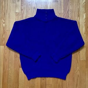 Mock Neck Ribbed Knit Sweater l Royal Blue l SizeM